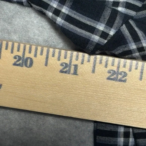 Plains Western Wear Mens XL Black White Plaid Pearl Snap Long Sleeve Shirt - Picture 6 of 7